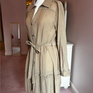 Mine Tan Long Sleeve Dress